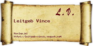Leitgeb Vince névjegykártya